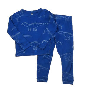 Tea Collection Boys Blue Dinosaur 2-piece Pajamas size: 3T